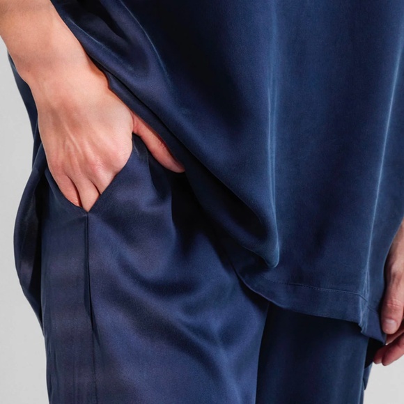 LUNYA NWOT Washable Silk PANTS ONLY in Deep Blue Size XS - Picture 5 of 6